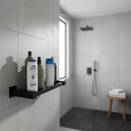 Imagem de Porta Shampoo 30cm Aço Inox 304 Preto Fosco Q-PS30PF
