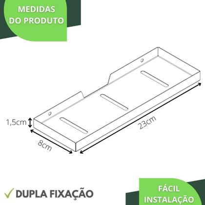 Imagem de Porta Shampoo De Parede Preto Suporte Para Banheiro SF.Plus