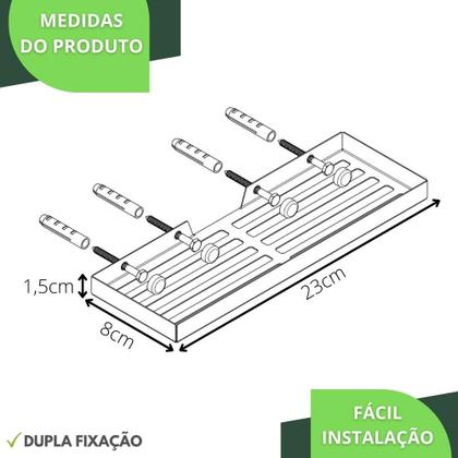 Imagem de Porta Shampoo Inox Suporte De Parede Banheiro Preto MAX