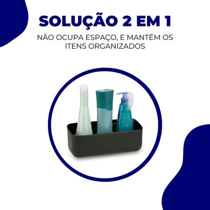 Imagem de Porta Shampoo Organizador Prateleira Creme Cosméticos Parede Banheiro Sem Furo Ventosa Sucção Arthi