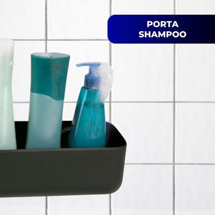 Imagem de Porta Shampoo Organizador Prateleira Creme Cosméticos Parede Banheiro Sem Furo Ventosa Sucção Arthi