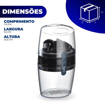 Imagem de Porta Suporte Escova Pasta de Dente Creme Dental Banheiro Lavabo Box Banheiro Acrílico Preto Arthi