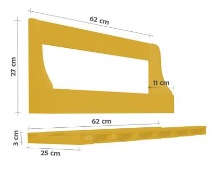 Imagem de Porta Taças e Prateleira Adega Decorativa para Vinhos Garrafas Bares - Amarelo Laca