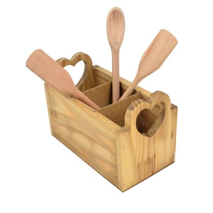 Imagem de Porta Talheres Organizador Madeira Casamento Boteco com Alça