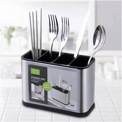 Imagem de Porta Talheres Suporte Facas Organizador Pia Inox
