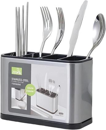 Imagem de Porta Talheres Suporte Facas Organizador Pia Inox