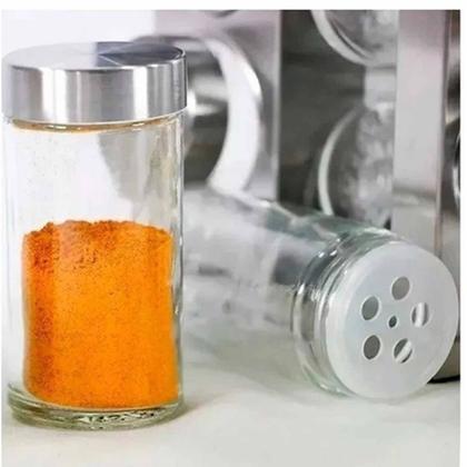 Imagem de Porta Tempero Condimento Giratório Redondo 20 Peças Inox