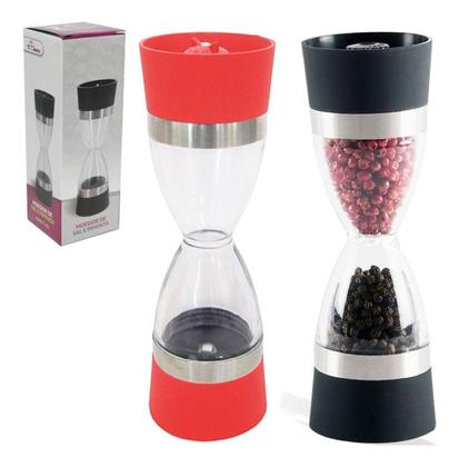 Imagem de Porta Tempero Duplo Moedor De Sal E Pimenta em Acrilico 