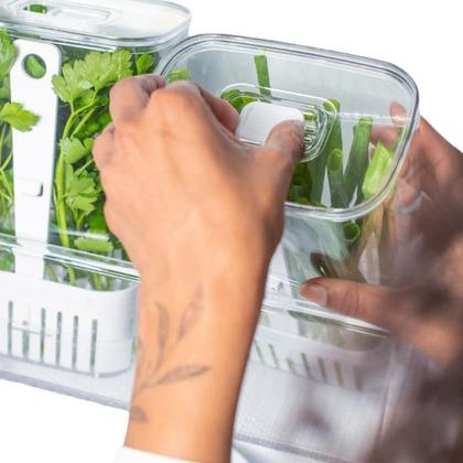 Imagem de Porta Tempero Fresco Hortaliças Geladeira Tampa+Regador 2,3L