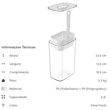 Imagem de Porta Tempero Fresco Hortaliças Geladeira Tampa+Regador 2,3L