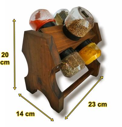 Imagem de Porta Tempero Kit Giratório Casa Cozinha 6 Potes Condimentos 120ml
