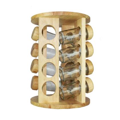 Imagem de Porta Tempero Sal Açucar Temperos Madeira C/ 16 Unidades