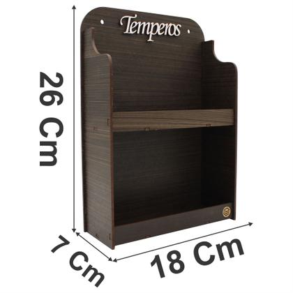 Imagem de Porta Temperos 6 Potes Mesa Parede em Mdf Pintado Pote tempero Condimentos Mantimentos Original