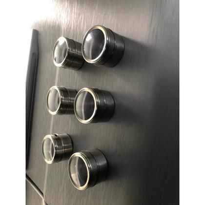 Imagem de Porta Temperos Condimentos Aço Inox Magnético C/ Imã 6 Potes Ou Com 4 Potes