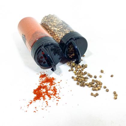 Imagem de Porta Temperos Condimentos MDF kit 04 potes com Tampa Dosadora Suporte e Adesivos