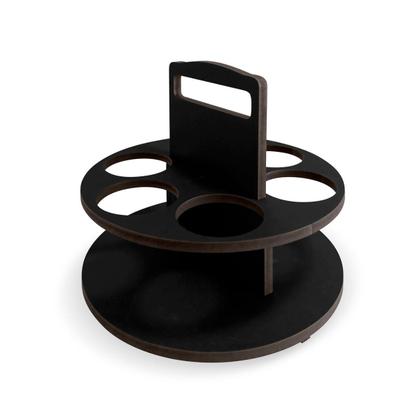 Imagem de Porta Temperos Condimentos MDF kit 06 potes com Tampa Dosadora Suporte Adesivos Identificadores