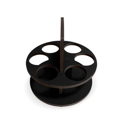 Imagem de Porta Temperos Condimentos MDF kit 06 potes com Tampa Dosadora Suporte Adesivos Identificadores