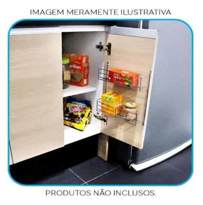 Imagem de Porta Temperos Duplo Suporte Multiuso Aramado Cozinha