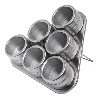 Imagem de Porta Temperos e Condimentos Inox Conjunto 7 peças