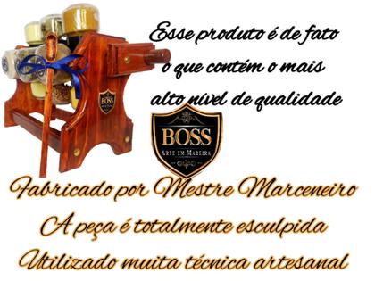 Imagem de Porta temperos giratório com manivela em madeira e 12 potes