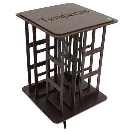 Imagem de Porta Temperos Giratório MDF Pintado para Mesa e Parede com 12 Potes para Condimentos e Mantimentos