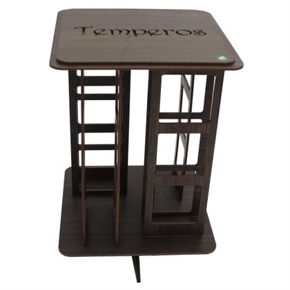 Imagem de Porta Temperos Giratório MDF Pintado para Mesa e Parede com 12 Potes para Condimentos e Mantimentos