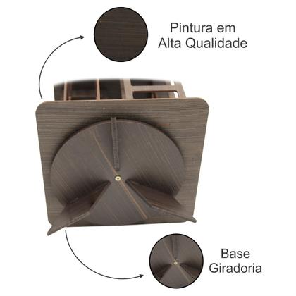 Imagem de Porta Temperos Giratório MDF Pintado para Mesa e Parede com 12 Potes para Condimentos e Mantimentos