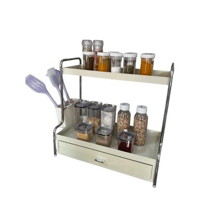 Imagem de Porta Temperos Organizador Cozinha 2 Andares 3KAM Cor:Branco