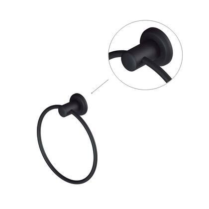 Imagem de Porta Toalha Argola Black Preto Fosco Banheiro Civitt