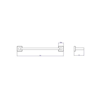 Imagem de Porta Toalha Banheiro Barra Deca Quadratta 30cm Black Matte - 2040.BL83.030.MT