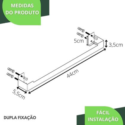 Imagem de Porta Toalha Banho Suporte Banheiro Toalheiro Preto ELG