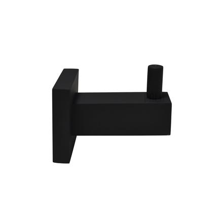 Imagem de Porta Toalha Cabide Preto Fosco Banheiro Quadrado Metal