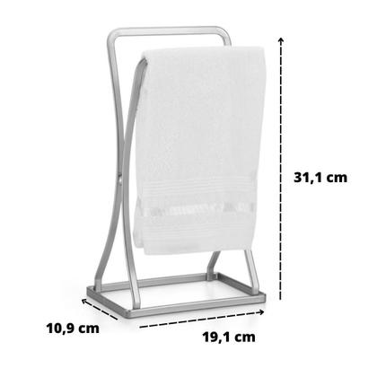 Imagem de Porta Toalha De Bancada Pia Lavabo Retangular Duplo Cromado Arthi