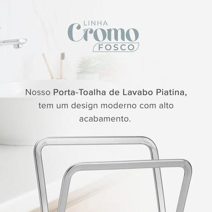 Imagem de Porta Toalha De Bancada Pia Lavabo Retangular Duplo Cromado Arthi