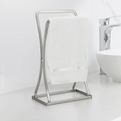 Imagem de Porta Toalha De Bancada Pia Lavabo Retangular Duplo Cromado Arthi