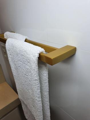 Imagem de Porta Toalha De Parede Guriri Duplo 40cm Dourado Inox