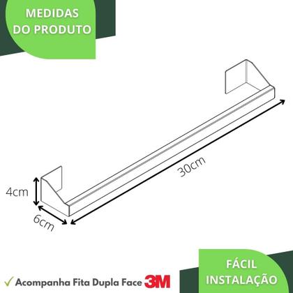 Imagem de Porta Toalha De Rosto Adesivo Inox Autocolante DF