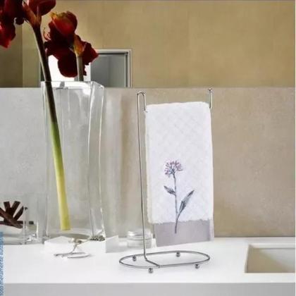 Imagem de Porta Toalha De Rosto Suporte Toalheiro Cromado Bancada Pia Banheiro Lavabo