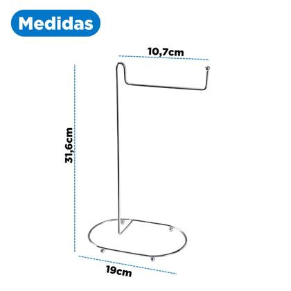 Imagem de Porta Toalha De Rosto Suporte Toalheiro Cromado Bancada Pia Banheiro Lavabo