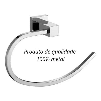 Imagem de Porta Toalha De Rosto Toalheiro Argola Quadrado Aço Inox