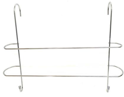 Imagem de Porta Toalha Duplo com 02 Ganchos Toalheiro Cromado Suporte para Box Sem Furo