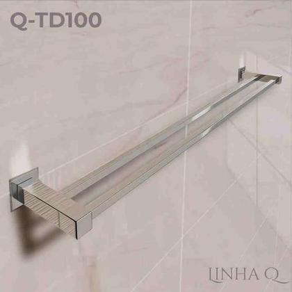 Imagem de Porta Toalha Duplo De Banheiro 1Metro Aço Inox Q-Td100Olt