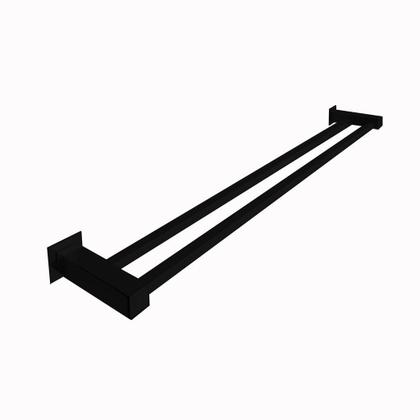 Imagem de Porta Toalha Duplo Inox 60cm Preto Fosco