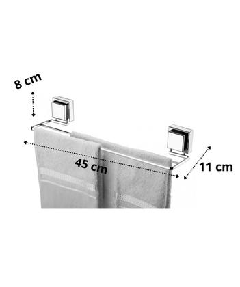 Imagem de Porta toalha duplo ventosa 45 cm cromado Future 8054