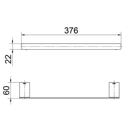 Imagem de Porta-toalhas DocolFlat rosto 376mm 9001 Cromado Docol
