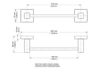 Imagem de Porta-toalhas Rosto Square Cromado - Docol