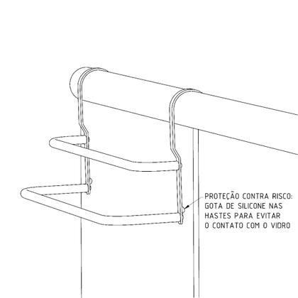 Imagem de Porta Toalhas Toalheiro Triplo Para Parede Preto Fosco 48cm