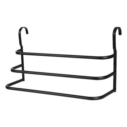 Imagem de Porta Toalhas Triplo Toalheiro Para Box Preto Fosco 60cm