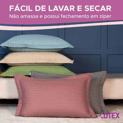 Imagem de Porta Travesseiro Plaza Lavive Percal Matelassê em Pastilha Costurado - Capa com Zíper 50 x 70cm