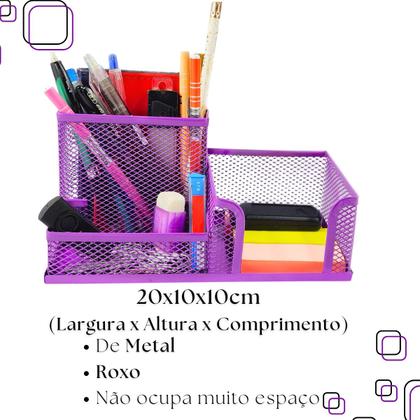 Imagem de Porta Treco com 3 Partes para Escritório Roxo